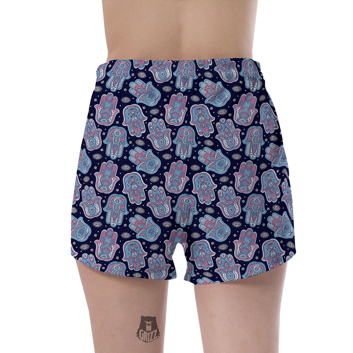 Hamsa Boho Print Pattern Women's Shorts-grizzshop