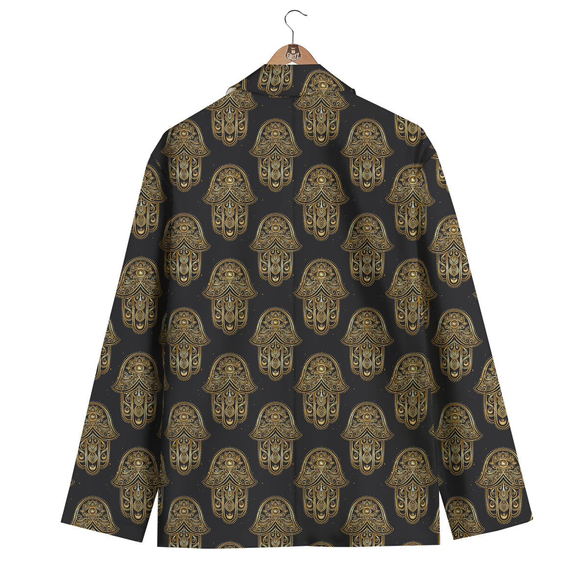 Hamsa Evil Eye Pattern Print Men's Blazer-grizzshop
