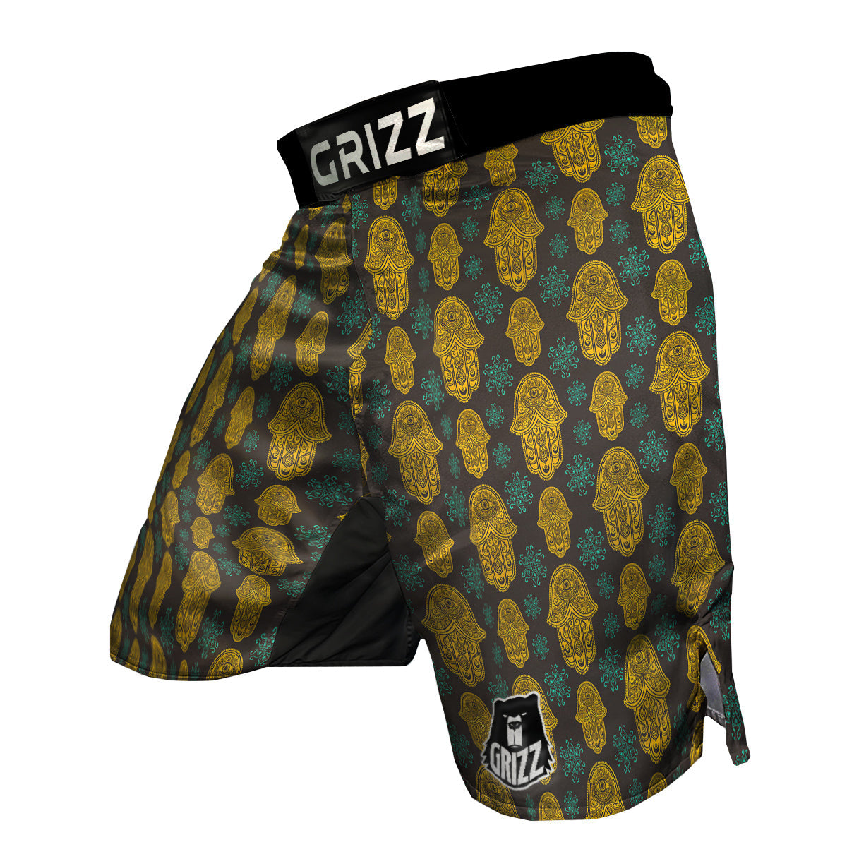 Hamsa Evil Eye Print Pattern MMA Shorts-grizzshop