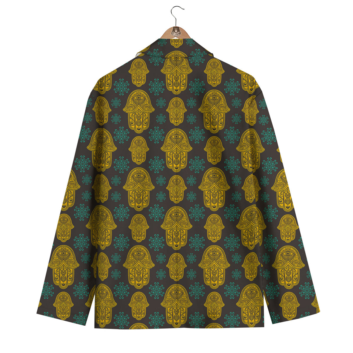 Hamsa Evil Eye Print Pattern Men's Blazer-grizzshop