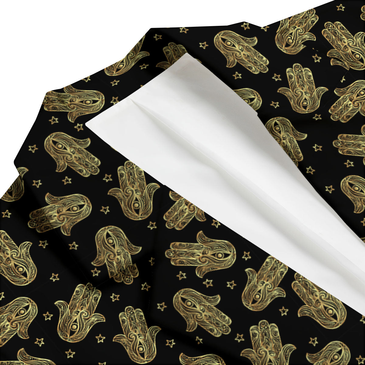 Hamsa Gold Print Pattern Men's Blazer-grizzshop
