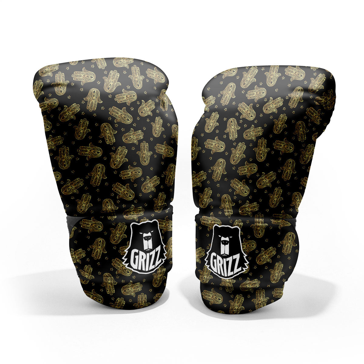 Hamsa Gold Print Pattern Pro Boxing Glove
