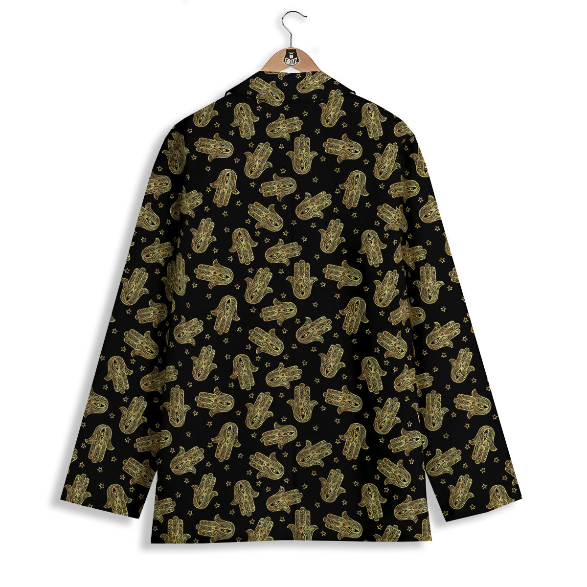 Hamsa Gold Print Pattern Women's Blazer-grizzshop