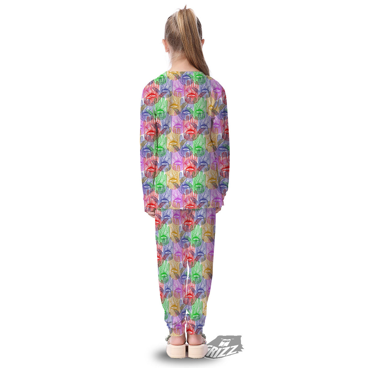 Hamsa Hand Colorful Print Kid's Pajamas-grizzshop