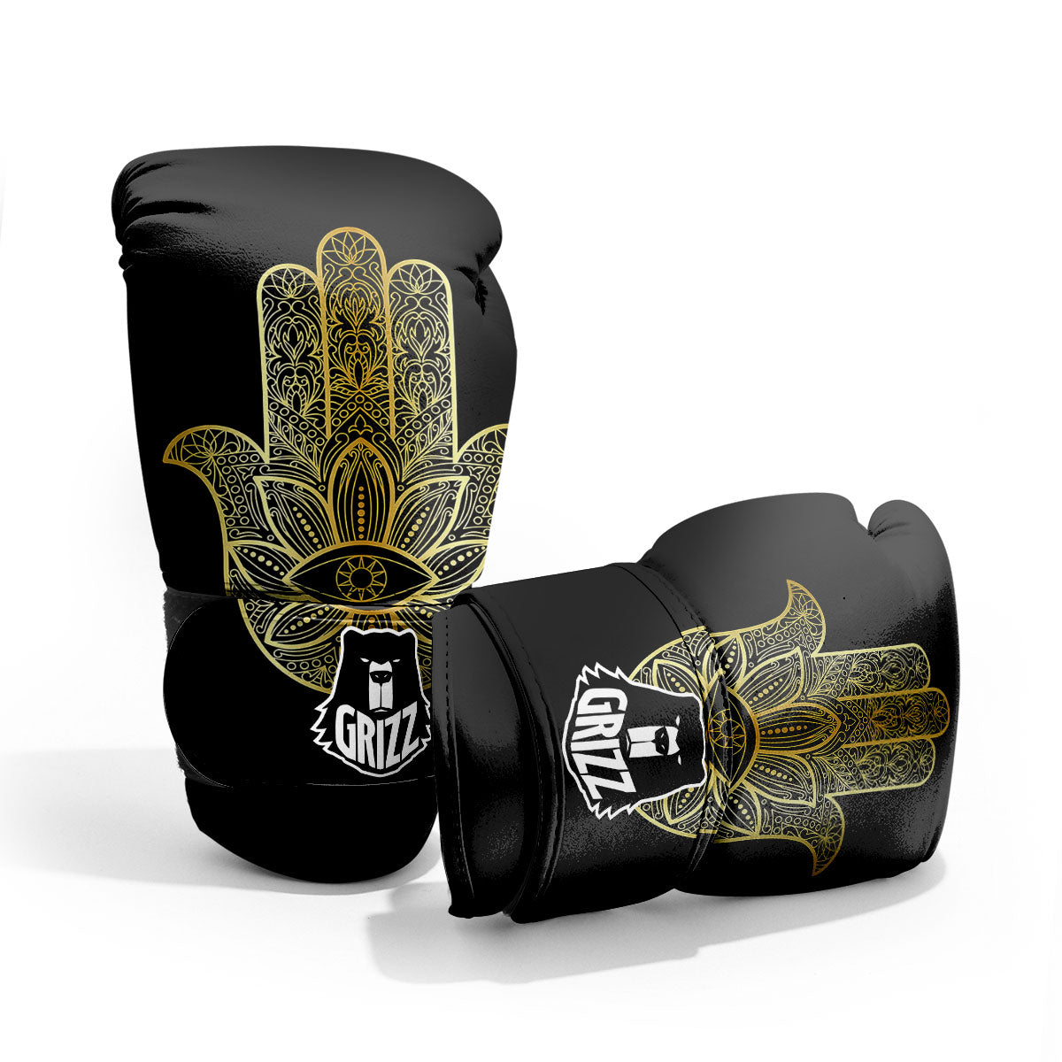 Hamsa Hand Gold Print Pro Boxing Glove
