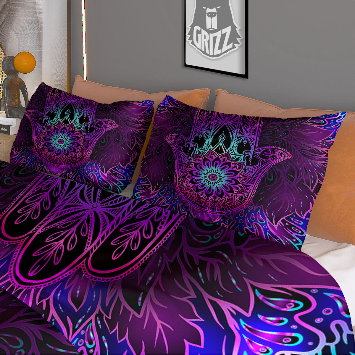 Grey Digital Camo Black Print Pattern Duvet Cover Bedding Set