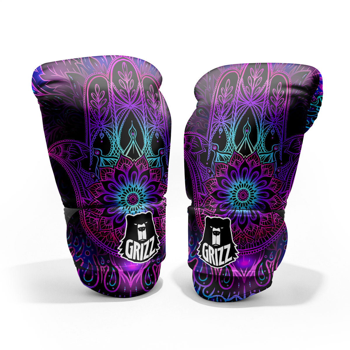 Hamsa Hand Purple Print Pro Boxing Glove