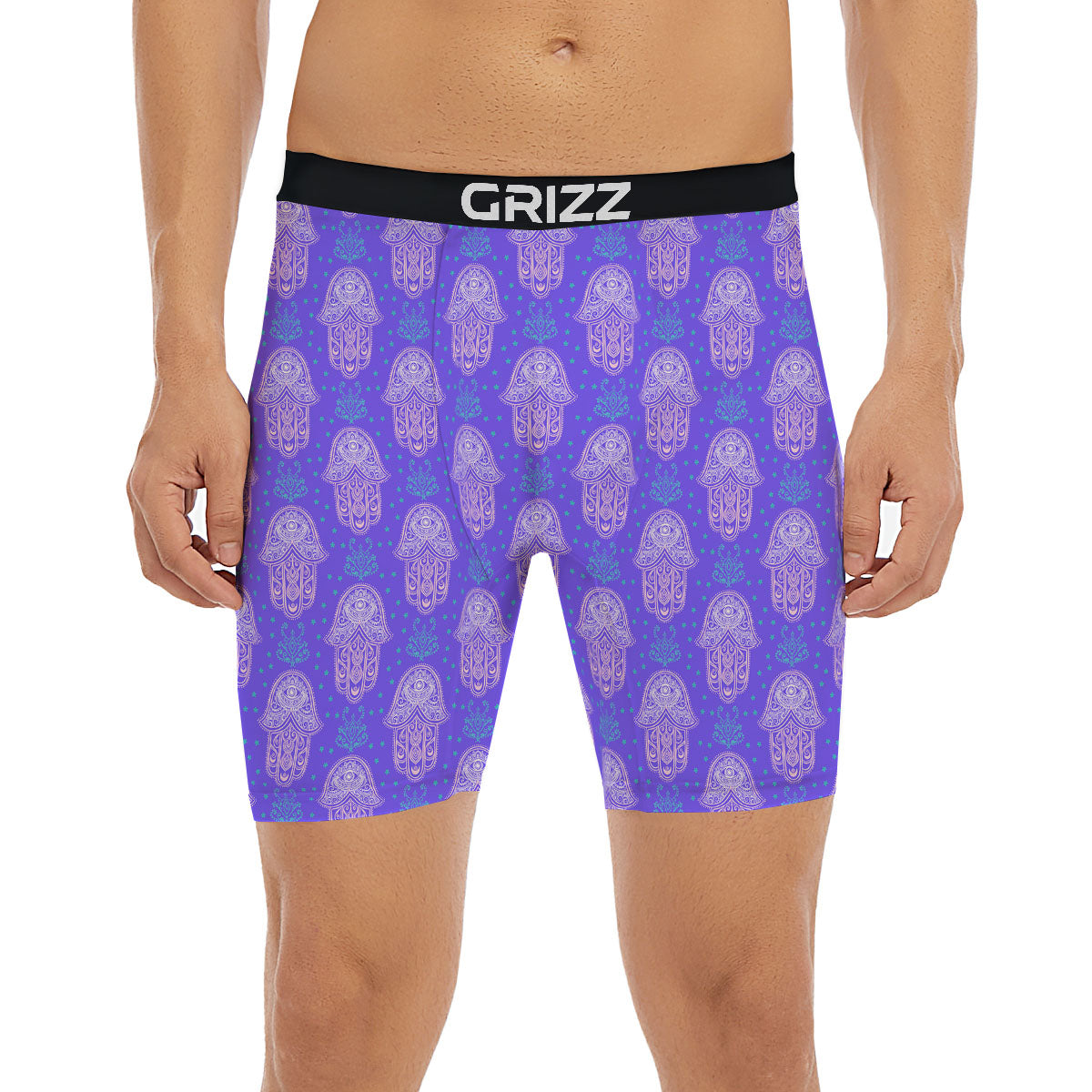 Hamsa Indian Print Pattern Boxer Briefs-grizzshop