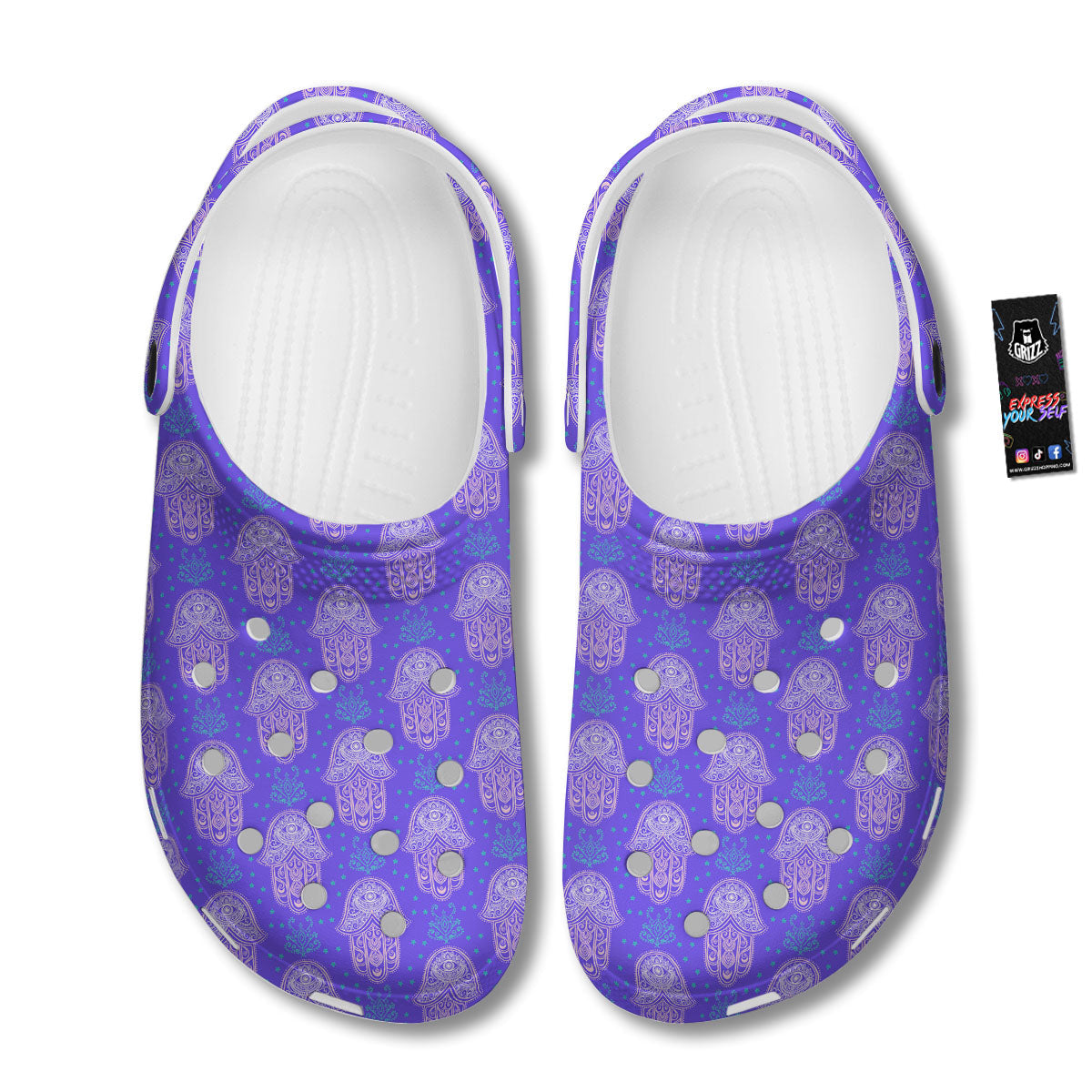 Hamsa Indian Print Pattern Clog-grizzshop