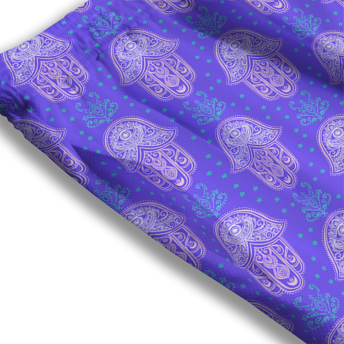 Hamsa Indian Print Pattern Mesh Shorts-grizzshop