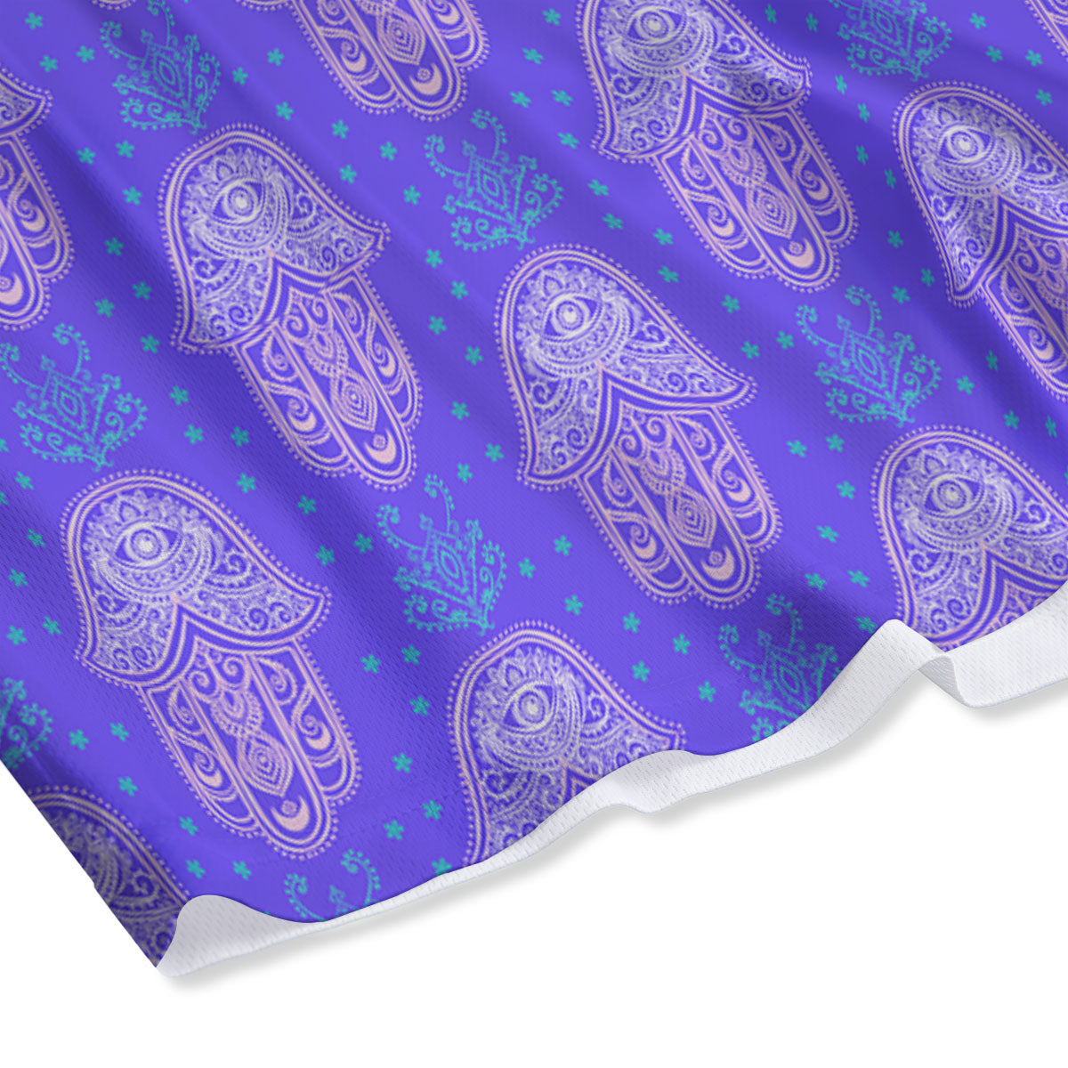Hamsa Indian Print Pattern Mesh Shorts