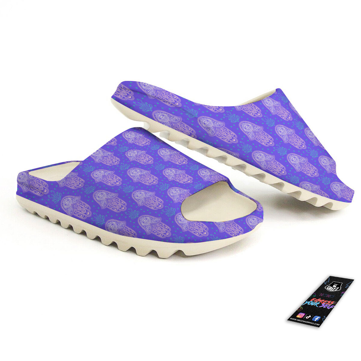 Hamsa Indian Print Pattern Sandals-grizzshop