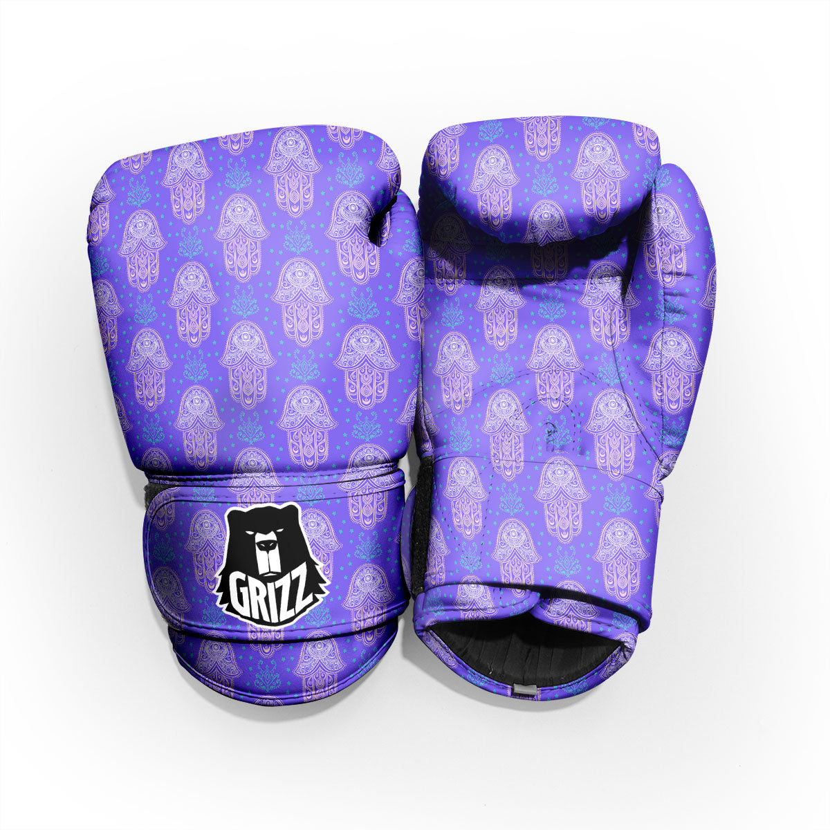 Hamsa Indian Print Pattern Sparring Gloves-grizzshop