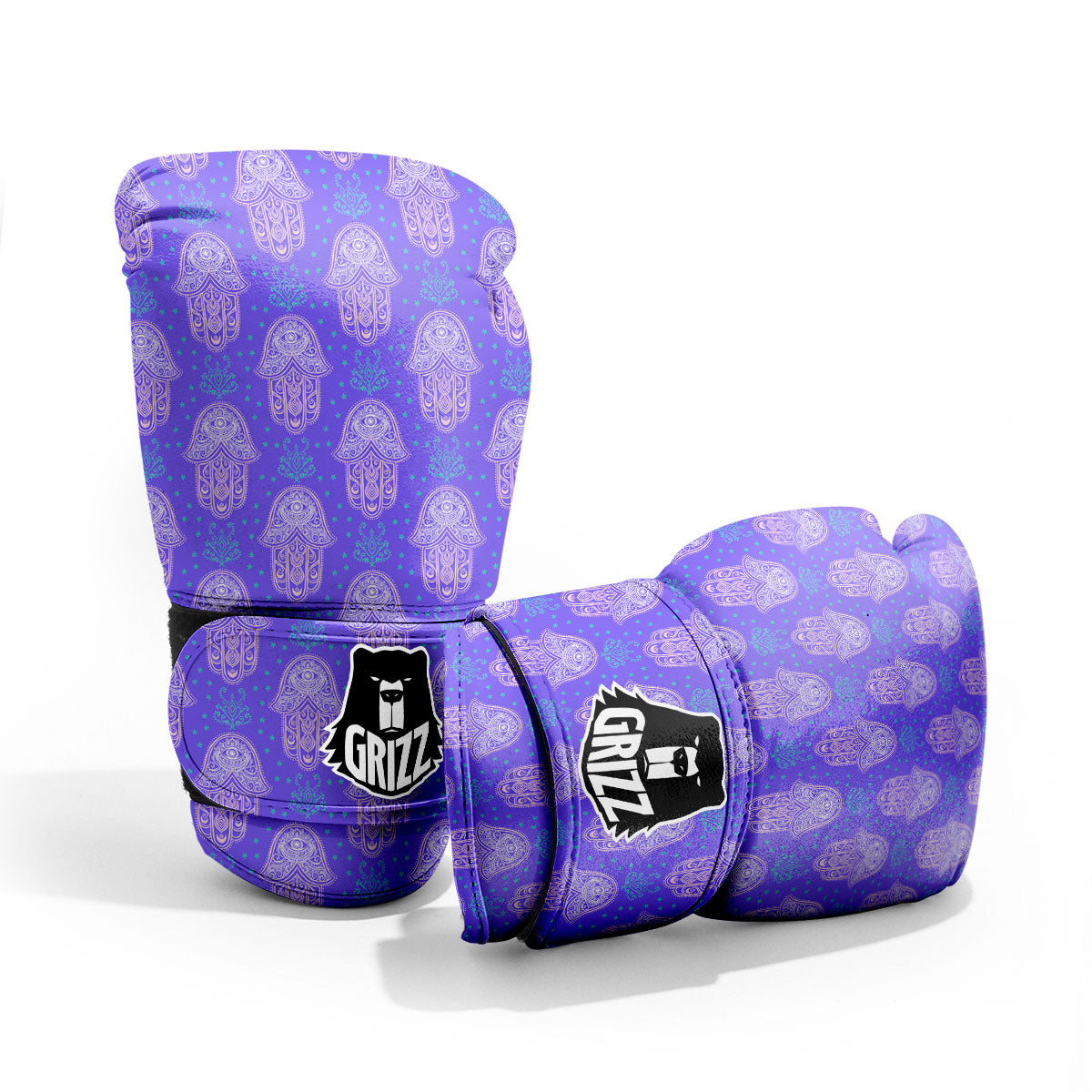 Hamsa Indian Print Pattern Sparring Gloves-grizzshop