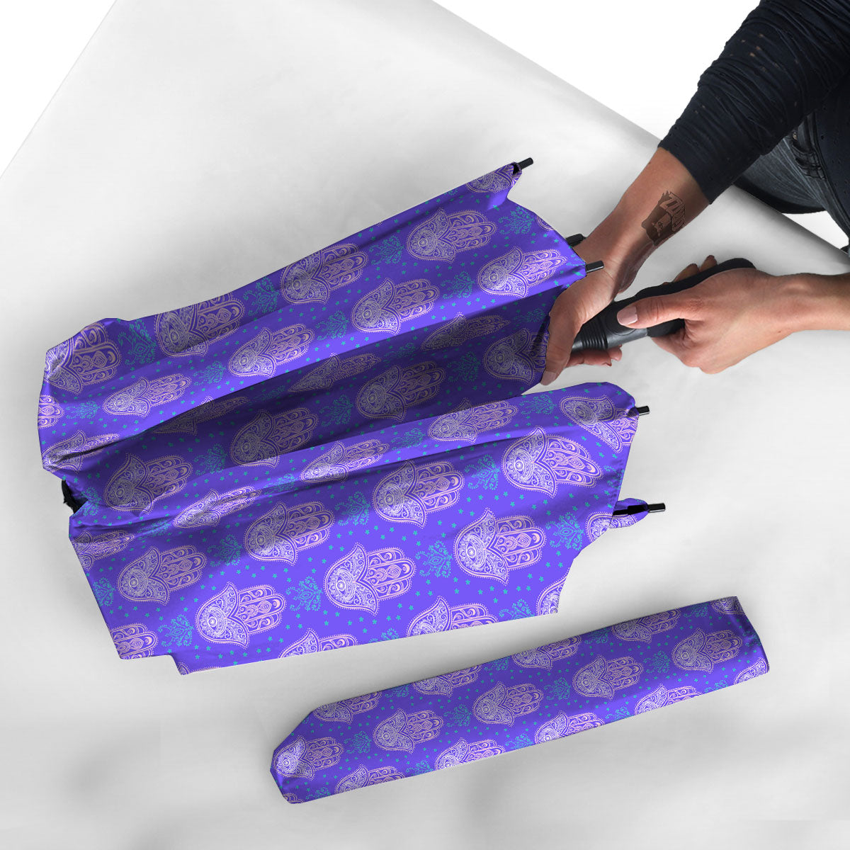 Hamsa Indian Print Pattern Umbrella-grizzshop
