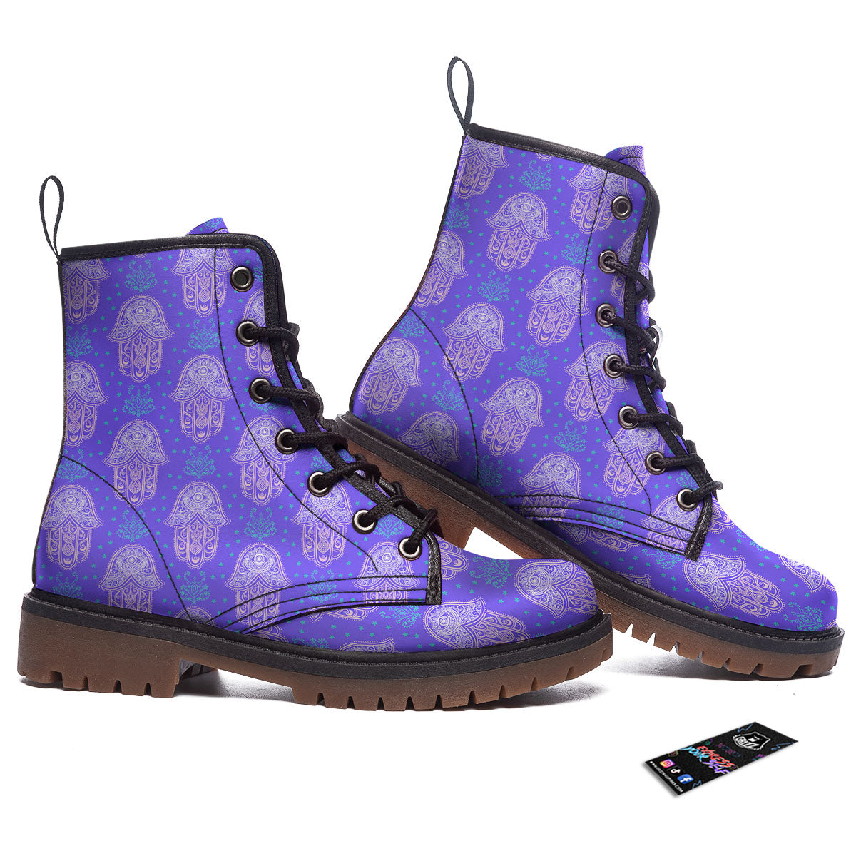 Hamsa Indian Print Pattern Work Boots-grizzshop