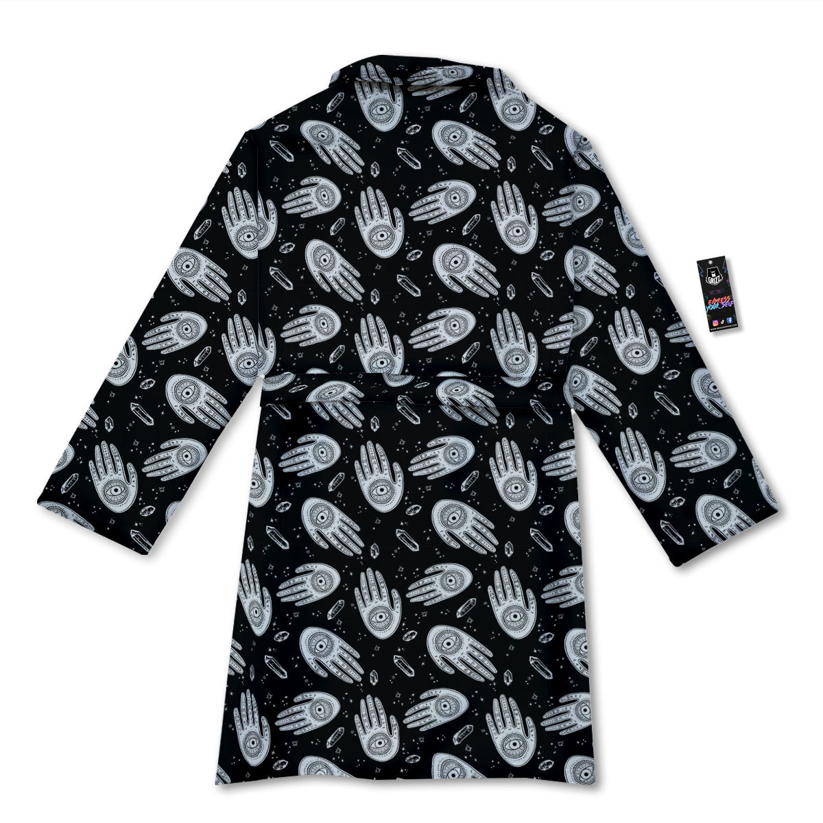 Hamsa Symbol Print Pattern Bathrobe-grizzshop