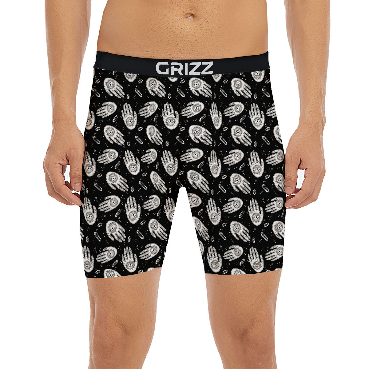 Hamsa Symbol Print Pattern Boxer Briefs-grizzshop
