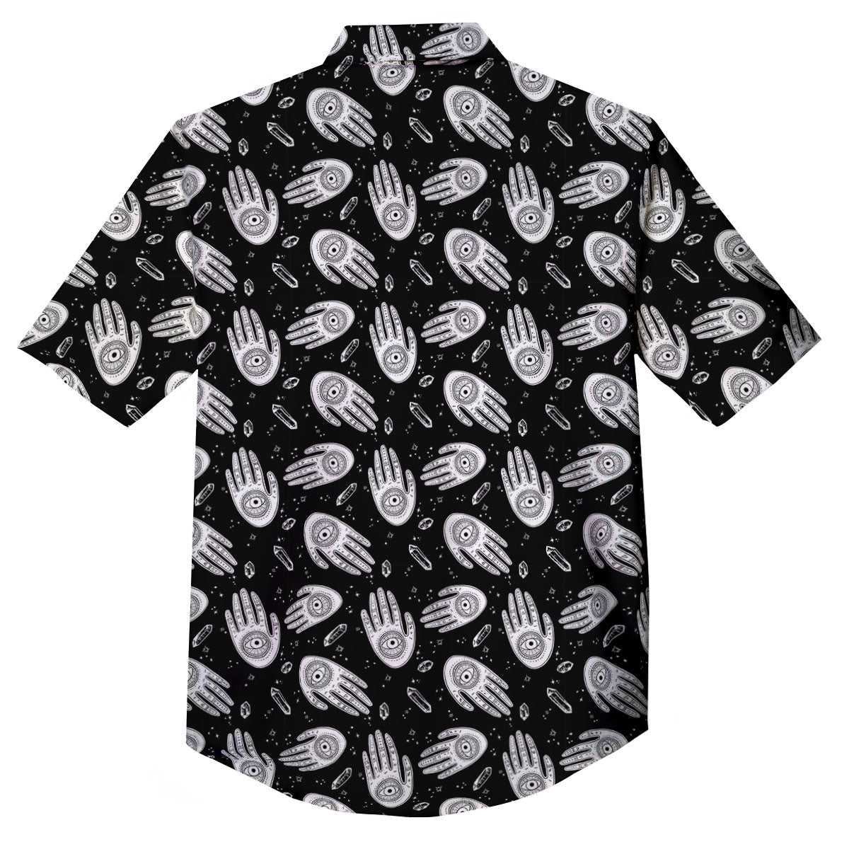 Hamsa Symbol Print Pattern Button Up Shirt-grizzshop