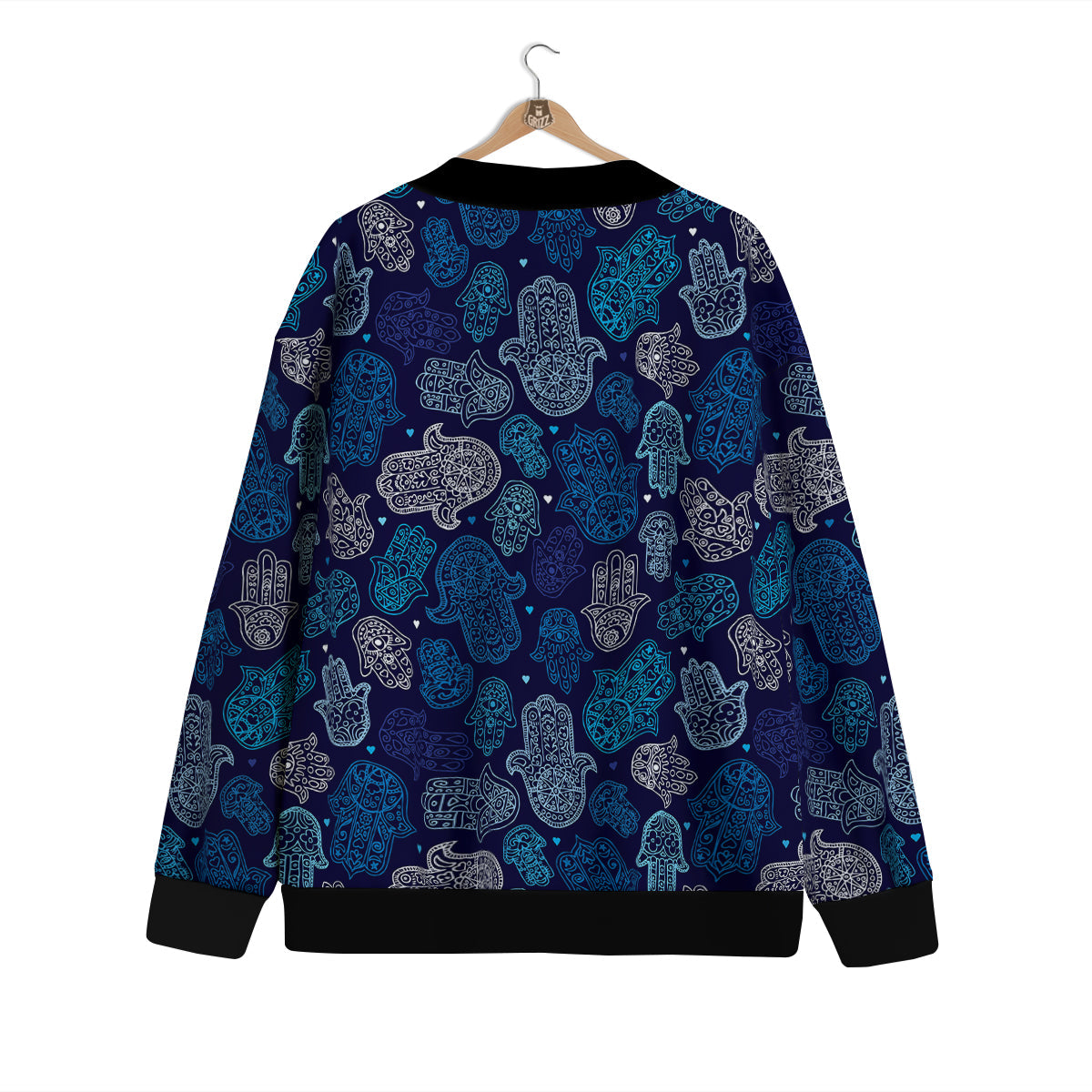 Hamsa Turquoise Print Pattern Cardigan-grizzshop