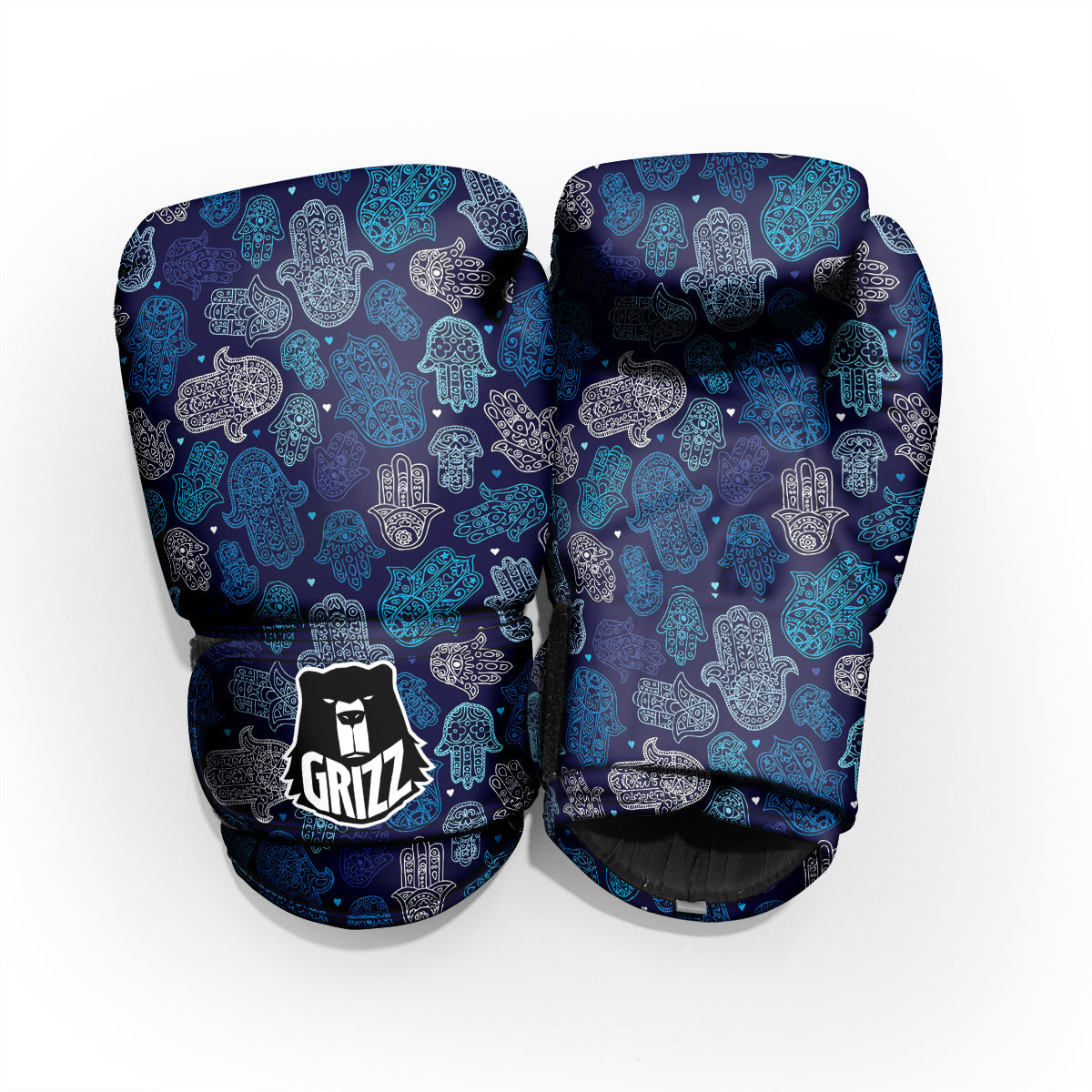 Hamsa Turquoise Print Pattern Sparring Gloves-grizzshop