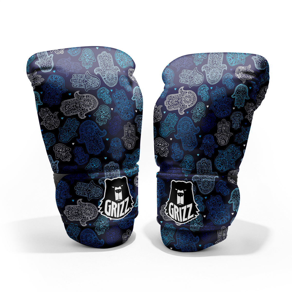 Hamsa Turquoise Print Pattern Sparring Gloves-grizzshop