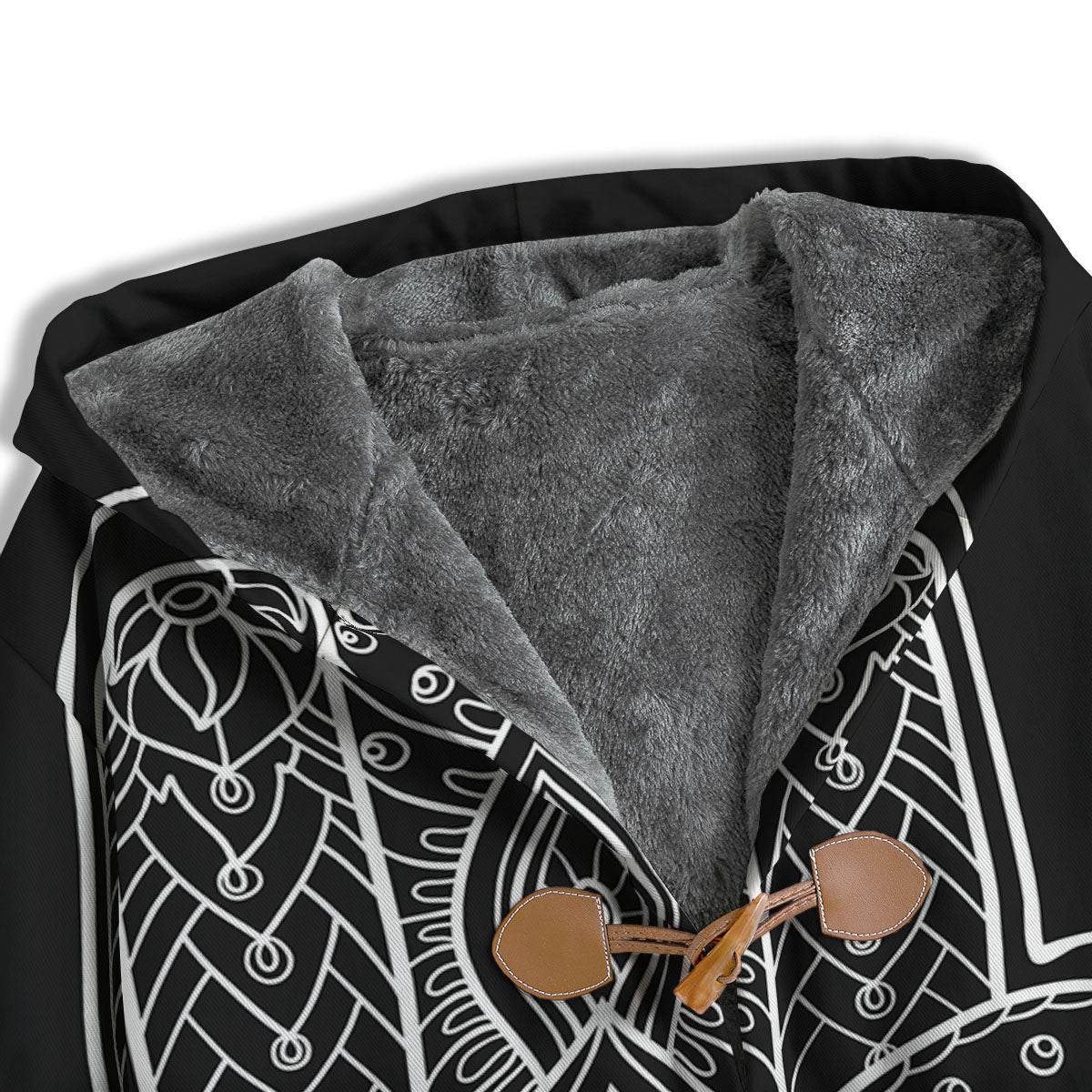 Hamsa White And Black Print Men's Windbreaker Jacket-grizzshop