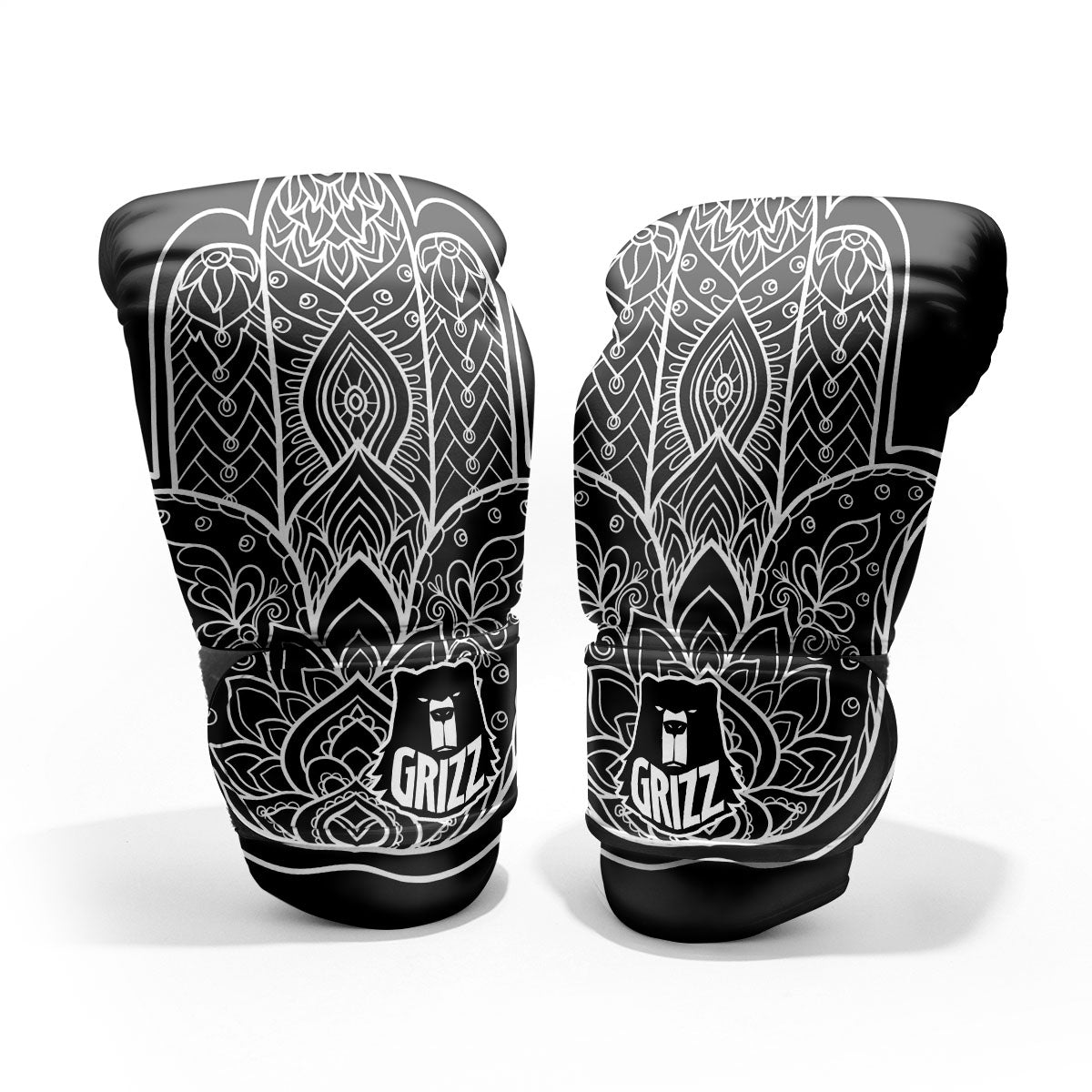 Hamsa White And Black Print Pro Boxing Glove