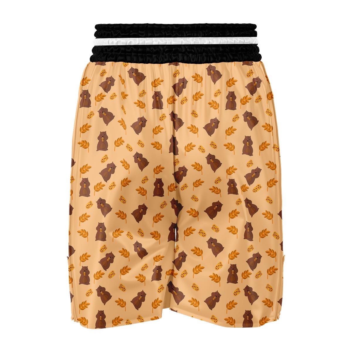 Hamster Eating Pattern Print Boxing Shorts-grizzshop