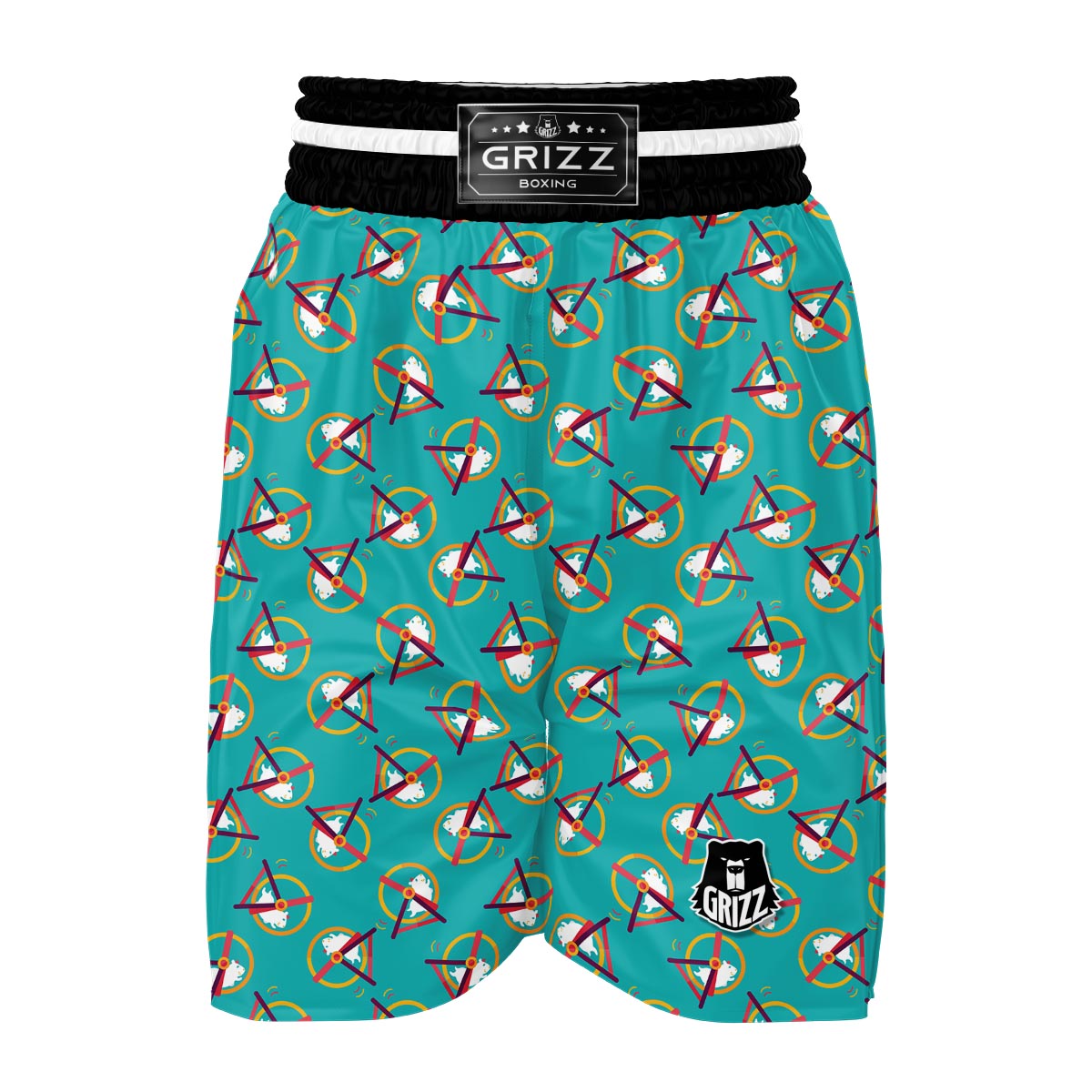 Hamster Pattern Print Boxing Shorts-grizzshop