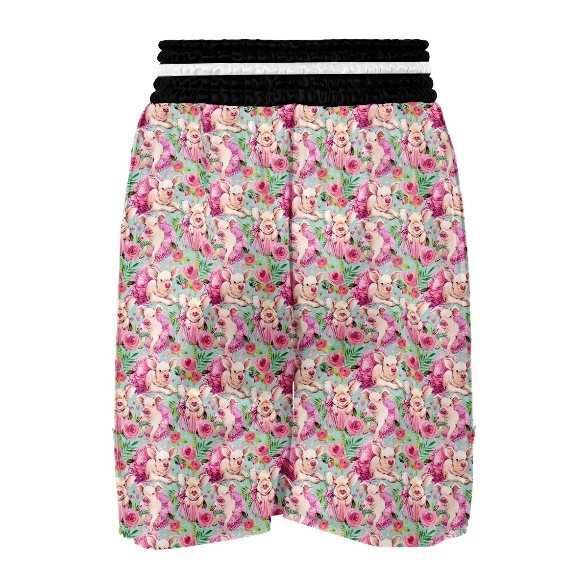 Hand Drawn Pig Pattern Print Boxing Shorts-grizzshop