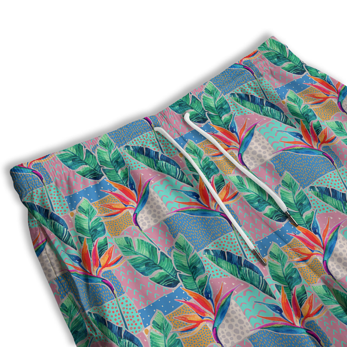 Hand Drawn Watercolor Tropical Print Pattern Men's Athletic Shorts-grizzshop