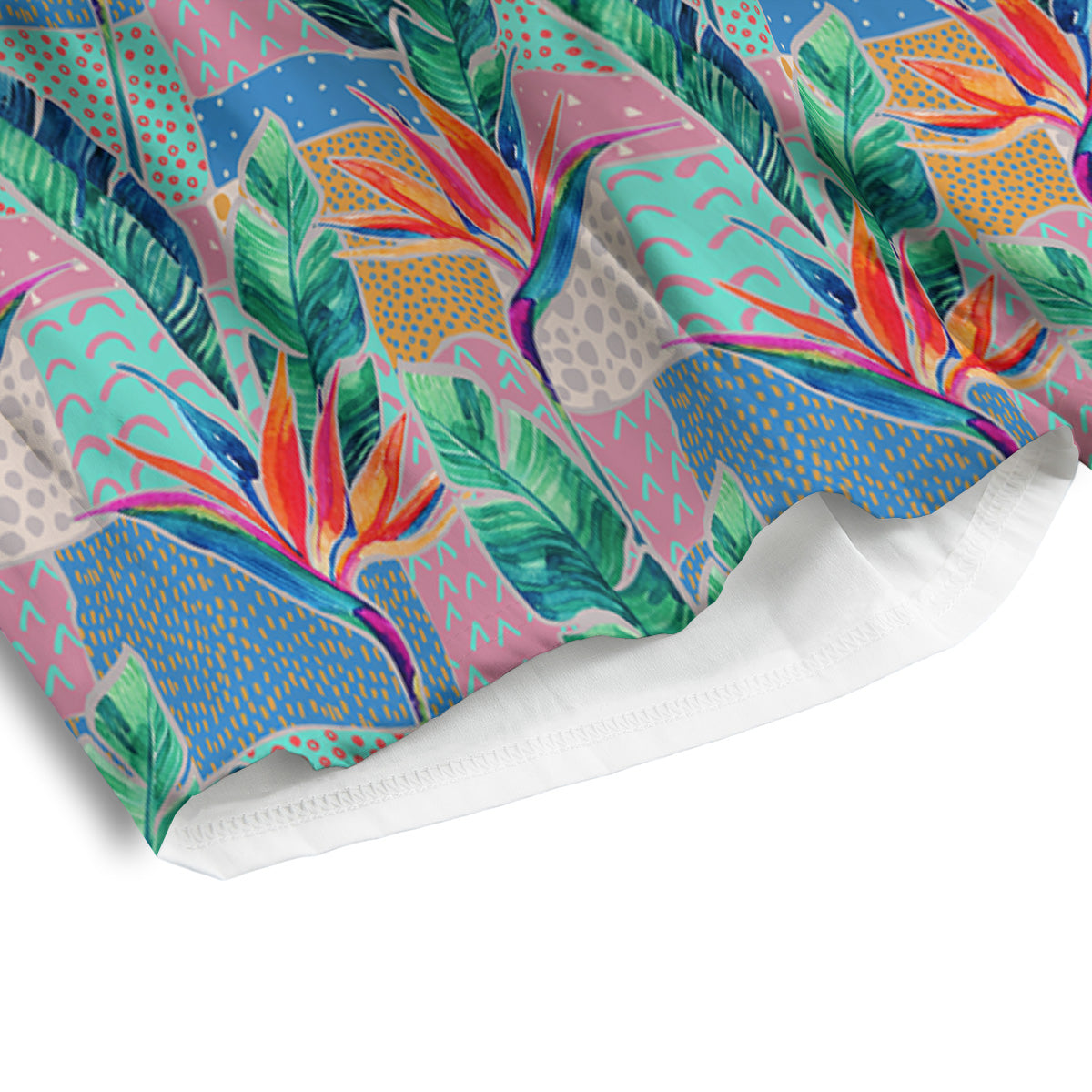 Hand Drawn Watercolor Tropical Print Pattern Men's Athletic Shorts-grizzshop