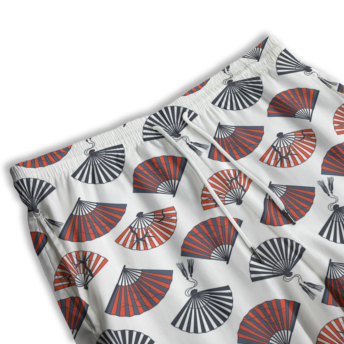 Hand Fan Japanese Print Pattern Men's Athletic Shorts