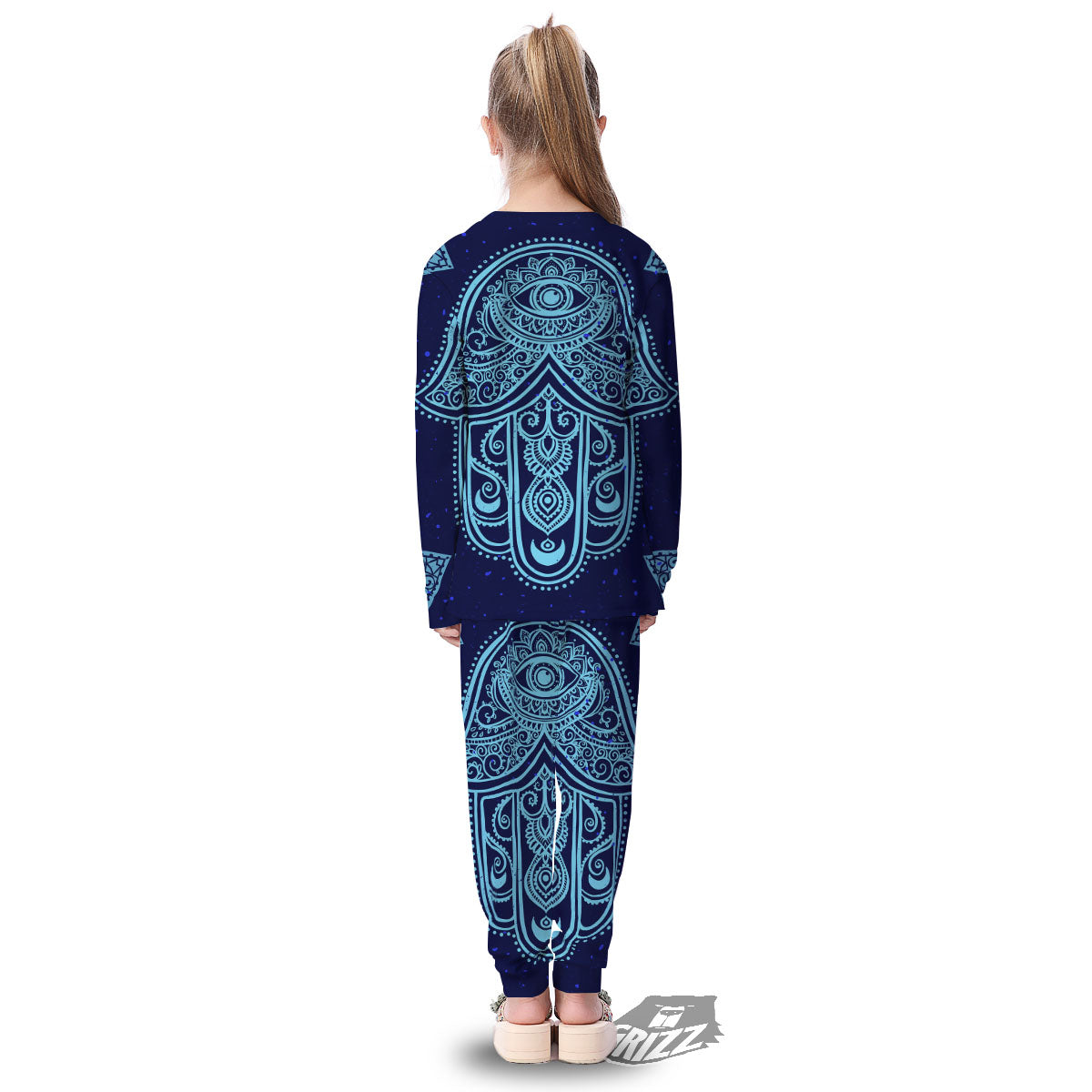 Hand Indian Hamsa Print Kid's Pajamas-grizzshop