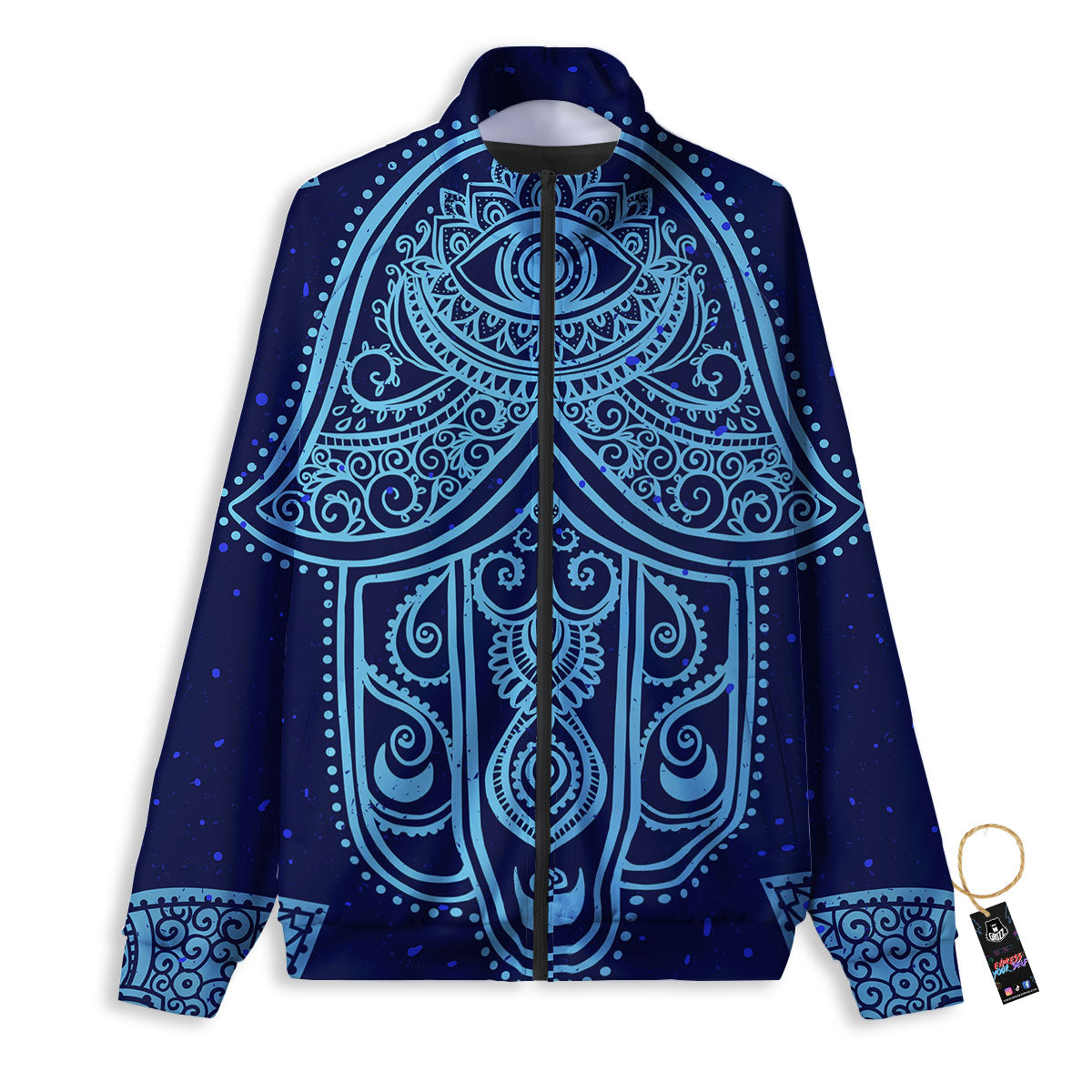 Hand Indian Hamsa Print Track Jacket-grizzshop