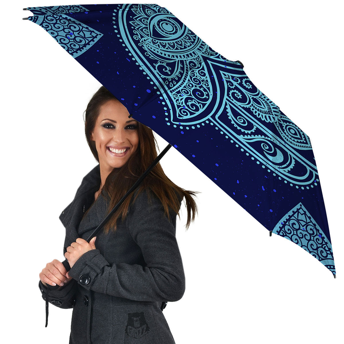 Hand Indian Hamsa Print Umbrella-grizzshop