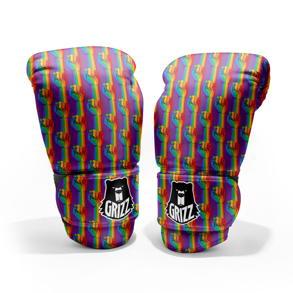 Hand Sign Gay Pride Print Pattern Pro Boxing Glove