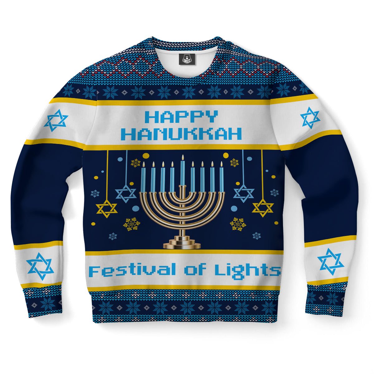 Hanukkah Festival Of Lights Ugly Christmas Sweater-grizzshop