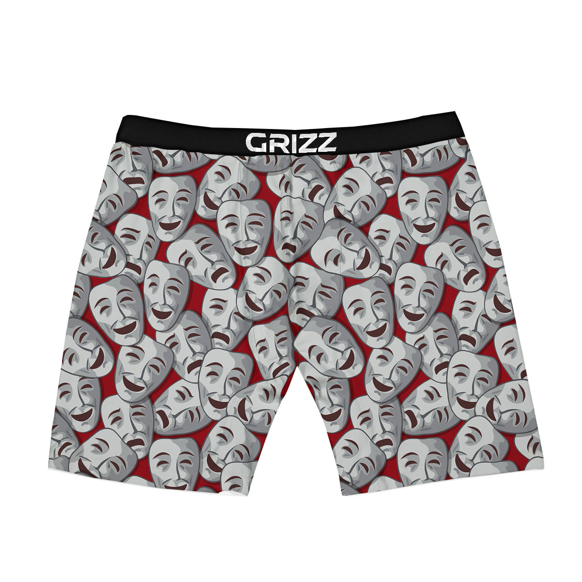 Happy And Sad Theatrical Masks Print Pattern Boxer Briefs-grizzshop