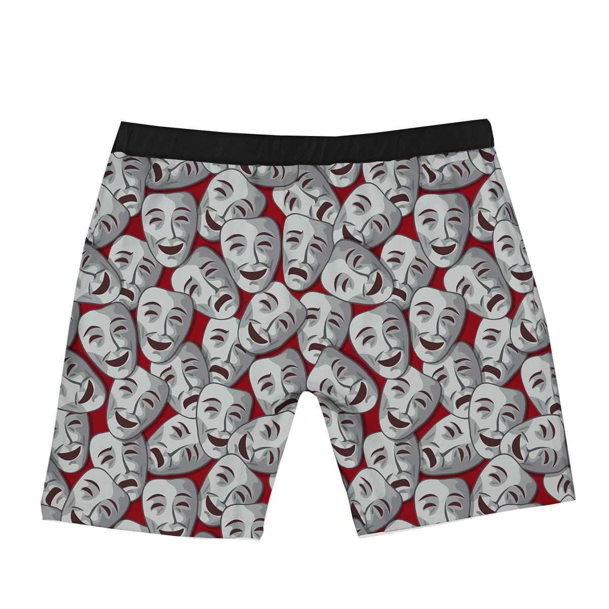 Happy And Sad Theatrical Masks Print Pattern Boxer Briefs-grizzshop