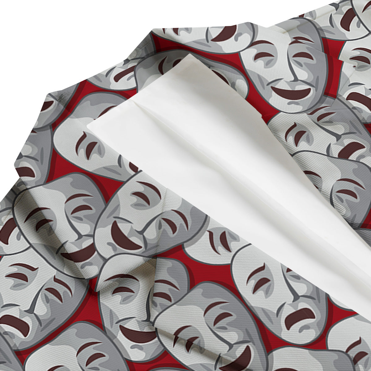 Happy And Sad Theatrical Masks Print Pattern Men's Blazer-grizzshop