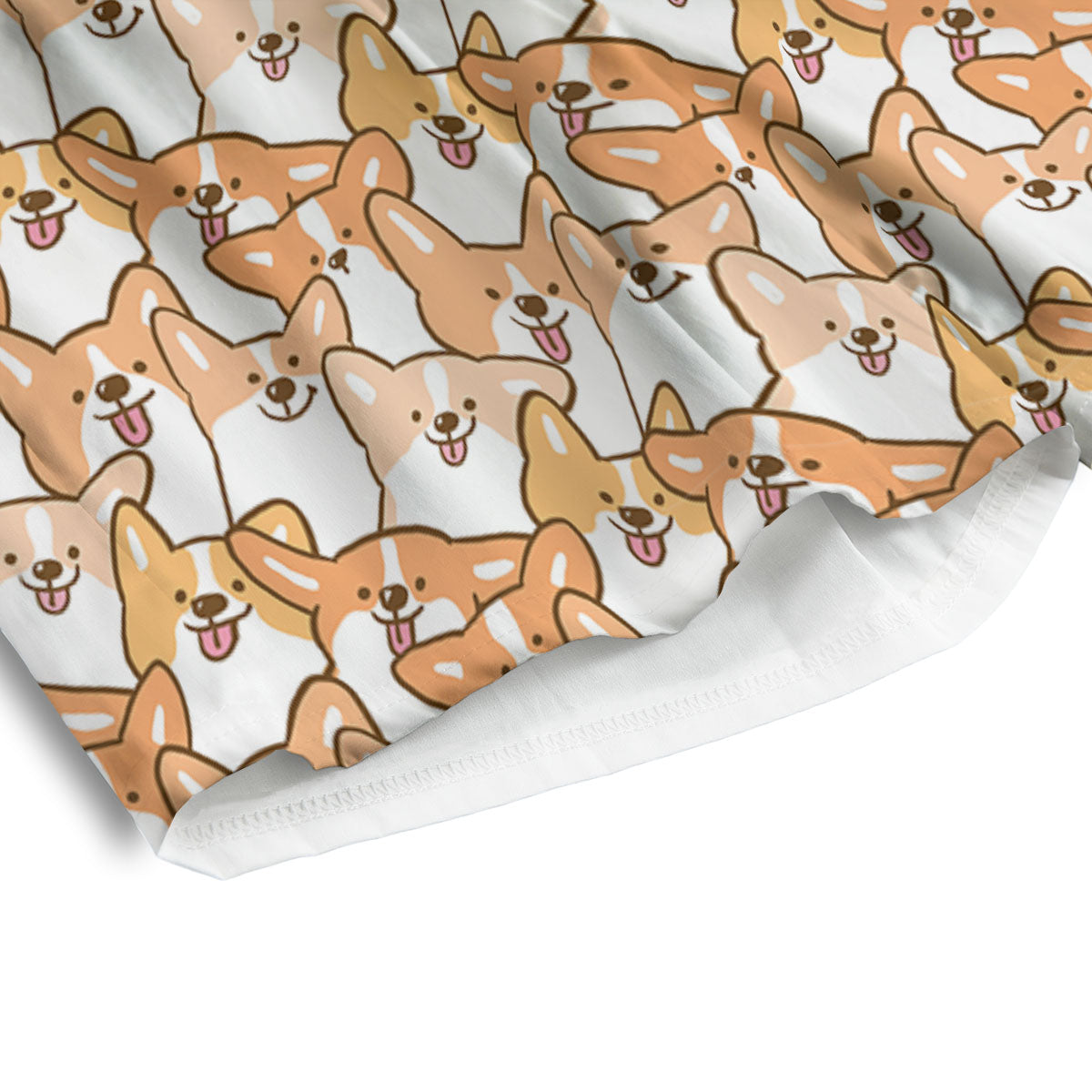 Happy Corgi Print Pattern Men's Athletic Shorts