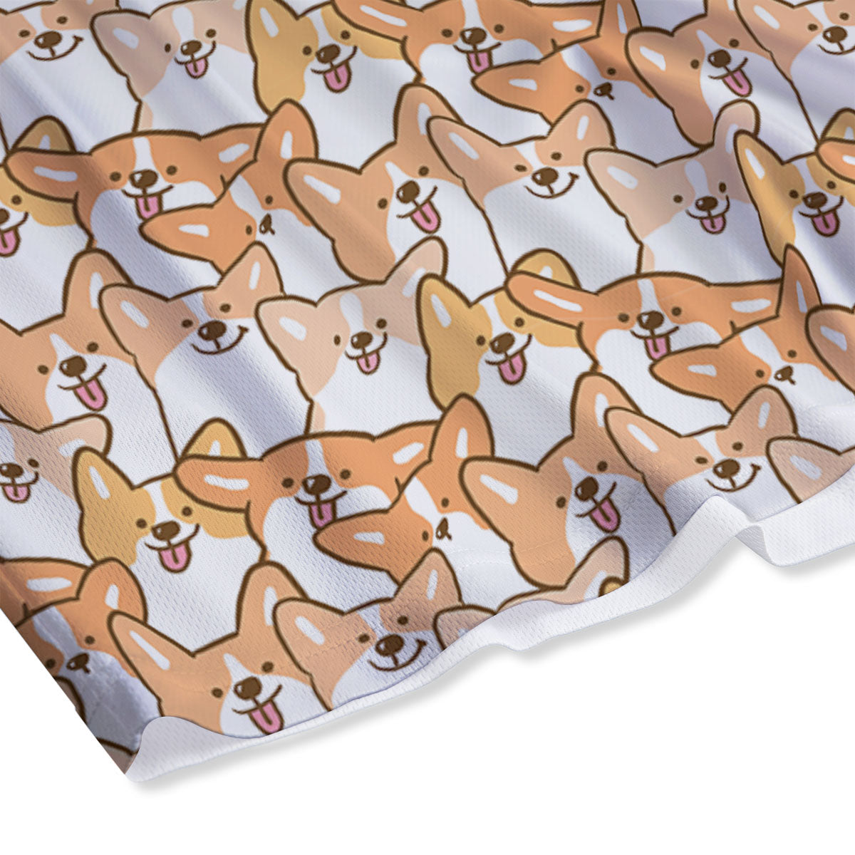 Happy Corgi Print Pattern Mesh Shorts