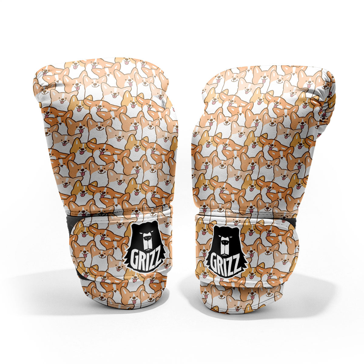 Happy Corgi Print Pattern Pro Boxing Glove