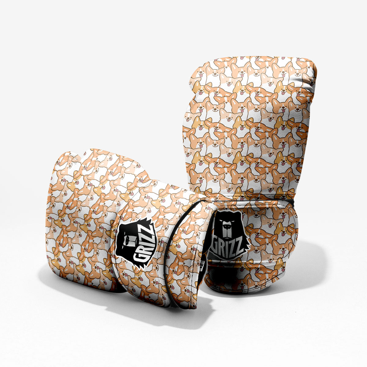 Happy Corgi Print Pattern Pro Boxing Glove