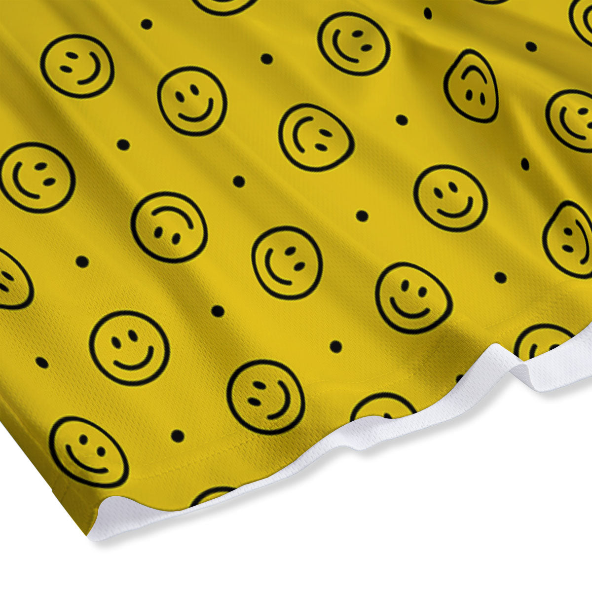 Happy Emoji Print Pattern Mesh Shorts