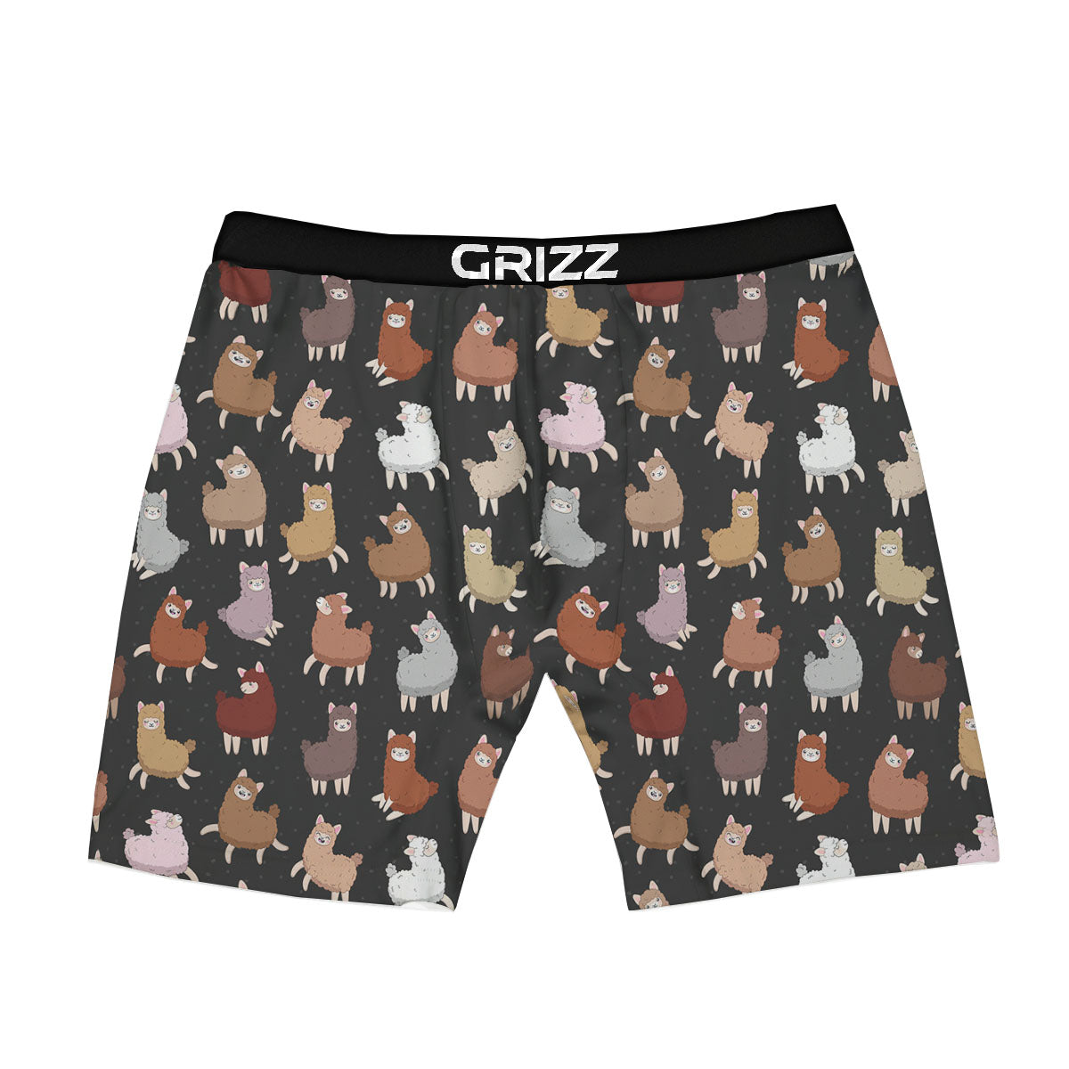 Happy Llama Print Pattern Boxer Briefs-grizzshop