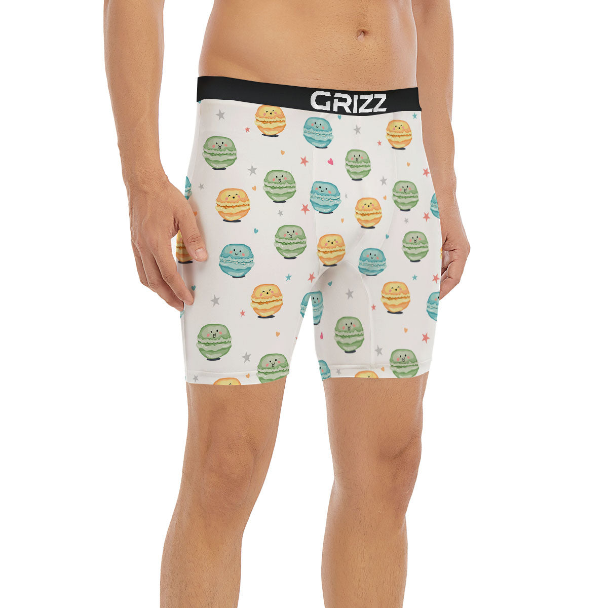 Happy Macarons Print Pattern Boxer Briefs-grizzshop
