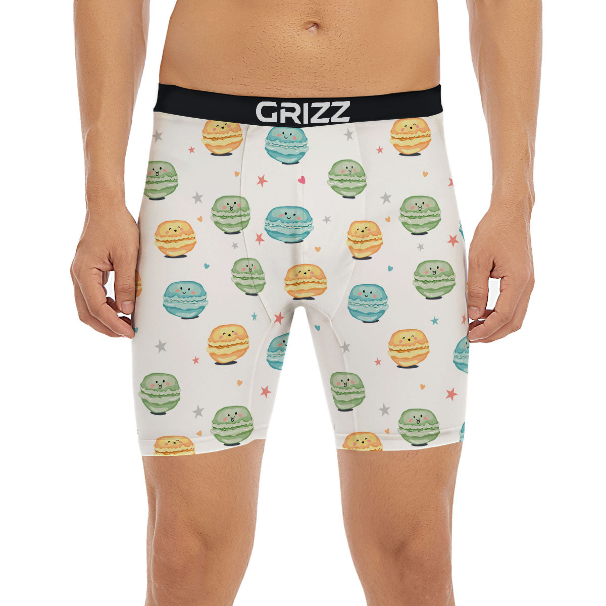 Happy Macarons Print Pattern Boxer Briefs-grizzshop